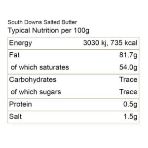 south downs butter salted nutrition