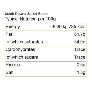 south downs butter salted nutrition